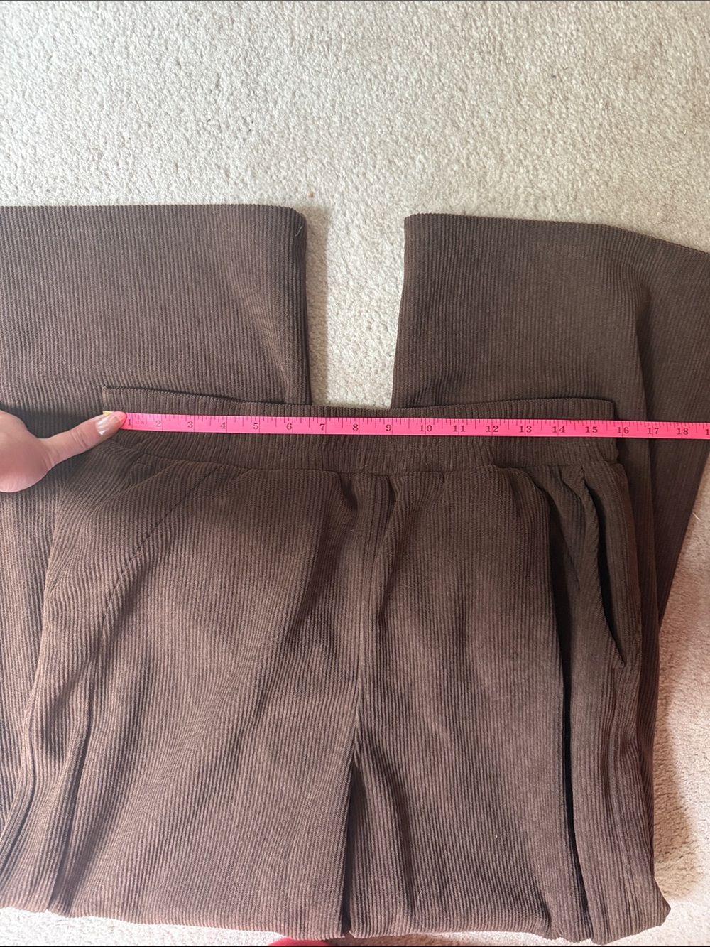 HALARA Brown Ribbed Waistband Wide-Leg Pants - Picture 4 of 5